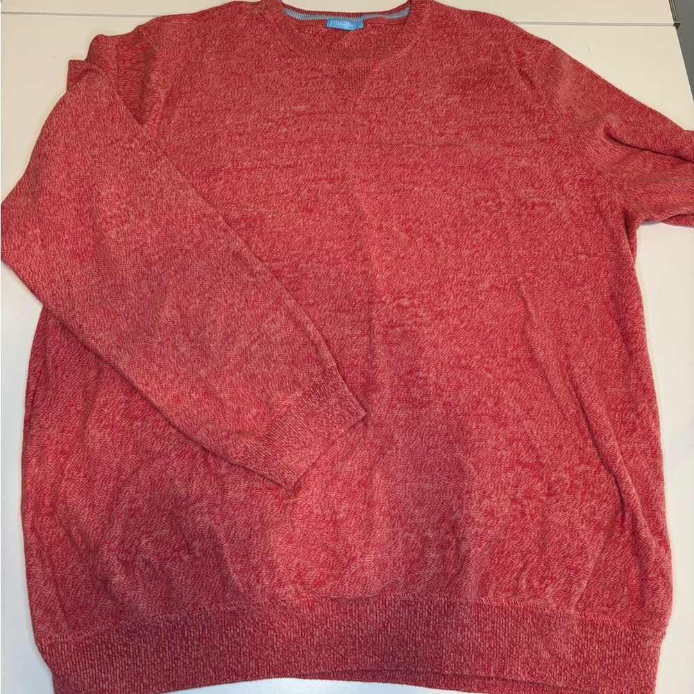 J. McLaughlin Men's Red Crewneck Sweater 100% Cotton Size XL